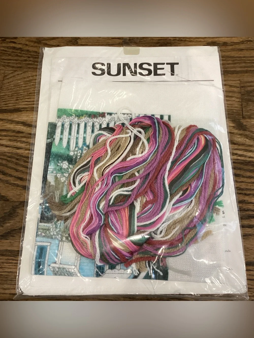 Dimensions Sunset Crewel 'Victorian Lane' Embroidery Kit Vintage 1998